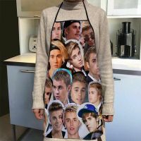 Custom Justin Bieber Apron Dinner Party Cooking Apron Adult Baking Accessories Waterproof Fabric Printed Cleaning Tools 1014 Aprons