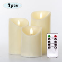 3PcsSet Remote Control LED Flameless Candles Battery Realistic 3D Dynamic Flame Candle Lights Led Tea Lights Home Decoration