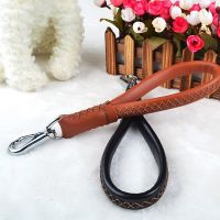 1PC New Leather Dog Collars And Leashes High Quality Short Pet Leash Belt Traction Rope For Dogs Breed Accessories P20 Collars