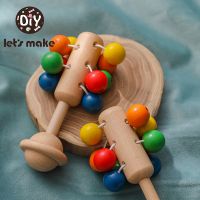 lets make Baby Wood Toys Rattle Newborn Infant Montessori Educational Wooden Ball 0 Up To 1 Year Games For Babies Gift New