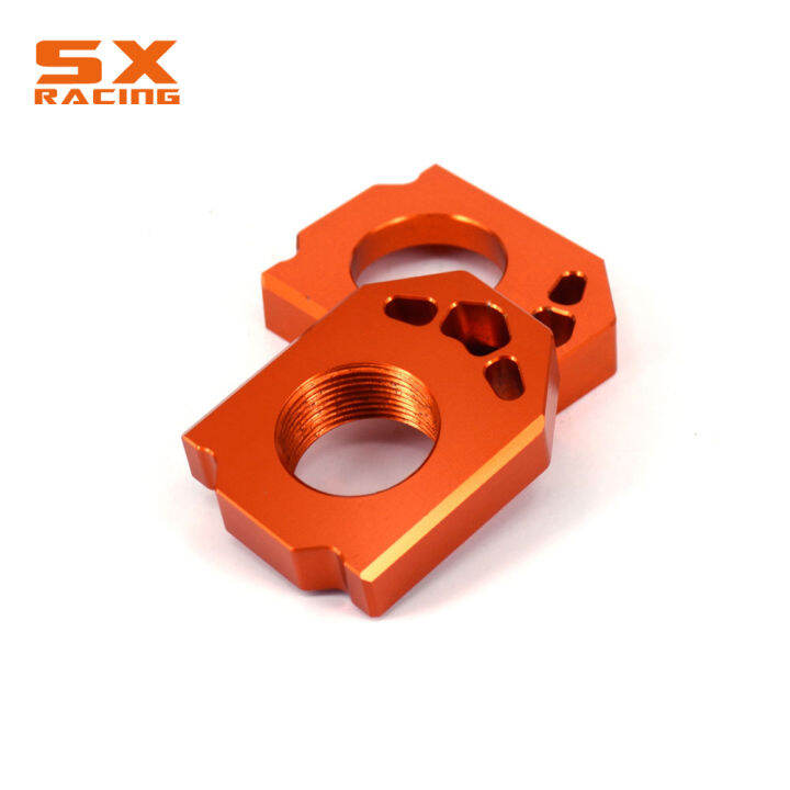 รถจักรยานยนต์-cnc-ด้านหลังเพลาบล็อกปรับโซ่สำหรับ-ktm-sx-xc-sxf-xcf-125-150-200-250-300-350-450-2013-2014-2015-2016-2017-2022