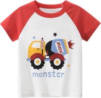 Toddler Kids Baby Boys Girls Cars Print Short Sleeve Crewneck T Shirts Tops Tee Clothes for Toddler Boys High Top Boots Red