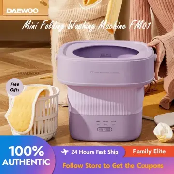 DAEWOO Fully automatic underwear washing machine mini desktop underwear  automatic washing machine home washing drying off all in one small wash  socks god baby baby lazy wave washer FM02