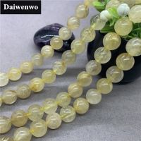 Golden Rutilated Quartz Beads โกลเด้นไหมทองควอตซ์ลูกปัดหินรอบ 4/6/8/1012 มิลลิเมตรพลอยหลวม Spacer DIY