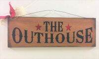 The Outhouse Country Bathroom ศิลปะบนผนังป้ายตกแต่งห้องน้ำ