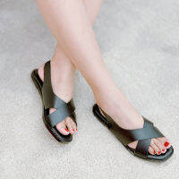 COD Bata Womens Mules Sandals รองเท้าส้นแบนแบบรัดส้น เรียบหรูมีสไตล์ สำหรับผู้หญิง รุ่น Chanelle สีดำ 5616361