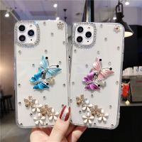 เคสโทรศัพท์ผีเสื้อเพชรสุดหรูสำหรับ IPhone14Promax 14บวก13PROMAX 11 12 Pro Max XR XS Max X 6 6Plus 7 8 Plus 12เคส TPU ขนาดเล็ก