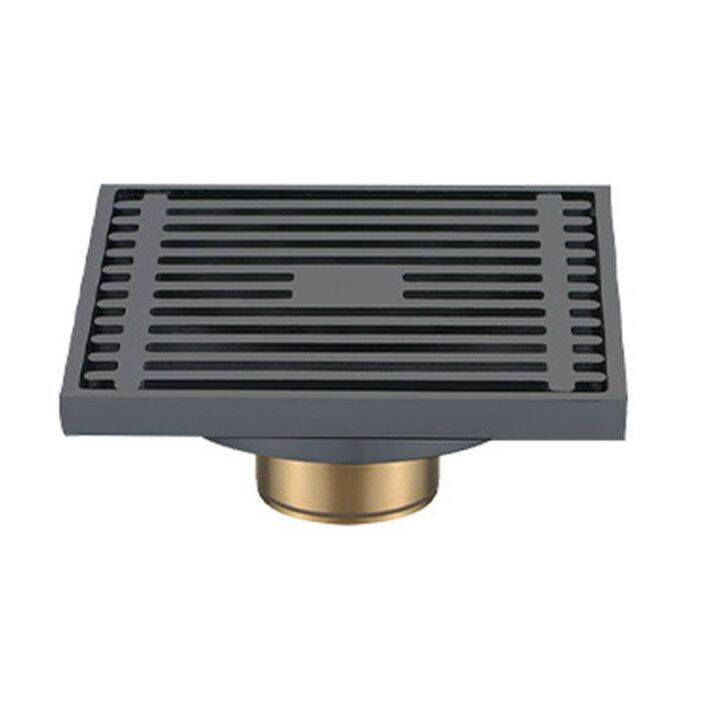 black-brass-10-x-10-cm-shower-floor-drain-washroom-bathroom-invisible-drain-cover-square-waste-floor-drain-by-hs2023