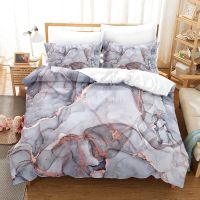 Grey Purple Marble Bedding Set Art 3d Duvet Cover Sets Comforter Bed Linen Twin Queen King Single Size Room Decor Kids Adult