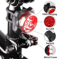 ◕¤ Bike MTB Light Bright Taillight Mountain Road Lamp USB Rechargeable Cycling Safety Warning Front Rear Flashlight Accessories