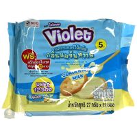 Violet แครกเกอร์ไส้ครีม รสนม ขนาด 27 กรัม บรรจุ 12 ซอง