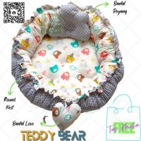 Ready Round babynest full beddingset circle baby nest Round Best Birthday Gift free Mica Bag