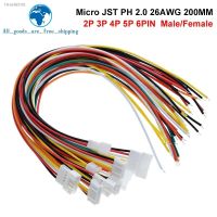 ✓✥✁ 10PCS 5Pair Micro JST PH 2.0 2P 3P 4P 5P 6PIN Male Female Plug Connector With Wire Cables 20CM 20CM For Arduino MP3