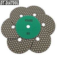 7pieces 125mm 50 Premium diamond dry polishing pads diameter 5 inch Resin bond flexible Sanding Discs for angle grinder