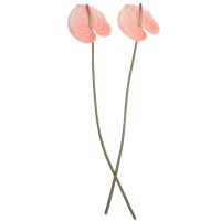 【DT】 hot  2 Pcs Simulation Anthurium Andraeanum Lind Flowers False Decal Artificial Plants Outdoor Simulated Decor Plastic Decorate