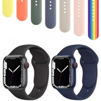 สายนาฬิกาซิลิโคนสีพื้น ใช้สำหรับ Apple Watch series 7 6 5 4 3 2 1 ขนาด 38/40/41 มม. 42/44/45/49 มม. สำหรับสมาร์ทนาฬิกา X8MAX HW22PULS