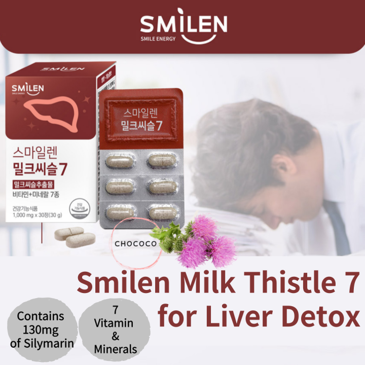 Korea] Milk Thistle 7 1000mg x 30 tablets Liver Detox Silymarin 130mg