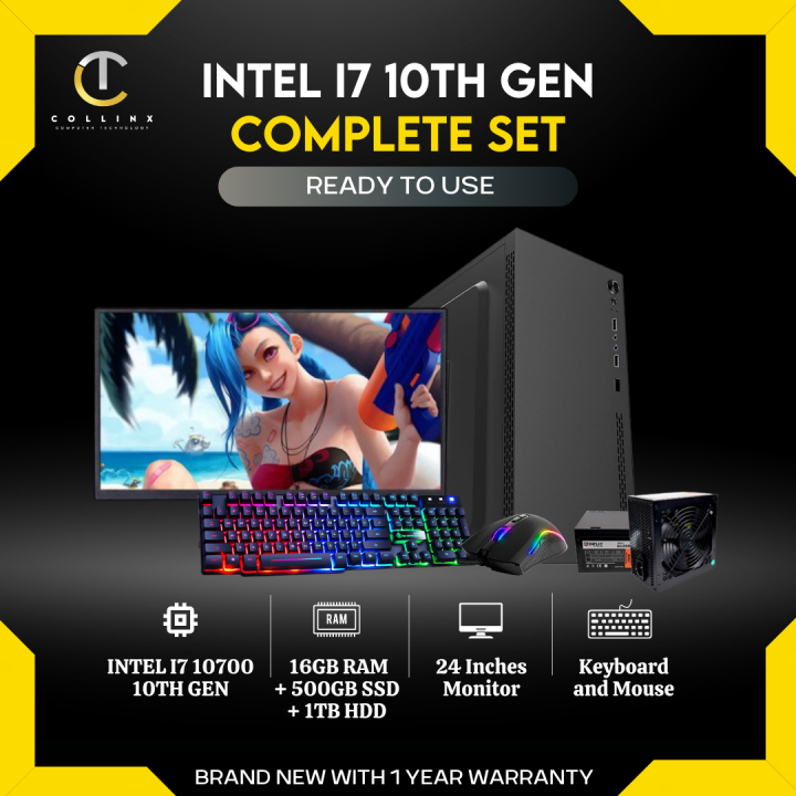 [ COMPLETE SET ] INTEL I7 10TH GEN PC | Radeon Graphics | 24 Inches ...
