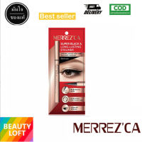 (แท้) Merrezca Super Black and Long-Lasting Eyeliner 0.8g. อายไลเนอร์ หัวเมจิกเส้นเรียวเล็ก