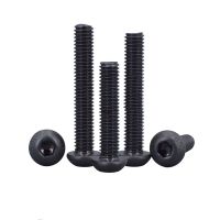 20Pcs M3.5 Allen Screw Hexagon Half-round Mushroom Head Screws Umbrella Steel Black 10.9G High Strength Bolt Nails Screws  Fasteners