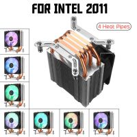 4 Copper Heatpipe CPU Cooler for Aurora Light Cooling Fan 90mm with RGB for Intel LGA 2011 CPU Cooler Heatsink Radiator