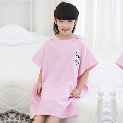 XINBAO 3T-9T สาวชุดนอนเสื้อคลุมฤดูร้อนแขนสั้นเด็กเสื้อคลุมอาบน้ำนุ่มสบายเด็กผ้าฝ้ายน่ารัก Homewear เสื้อผ้าแข็ง
