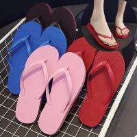 Simple Solid Color Comfortable Slippers Summer Women Korean Fashion Casual Non-Slip Couple Flip Flops Breathable Beach