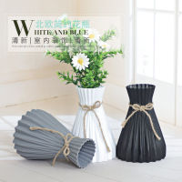 Nordic Flower Vase Ornament Home Plastic Vase White Imitation Ceramic Flower Pot Simple Flower Basket Decor Vases for Flowers-lihaichao