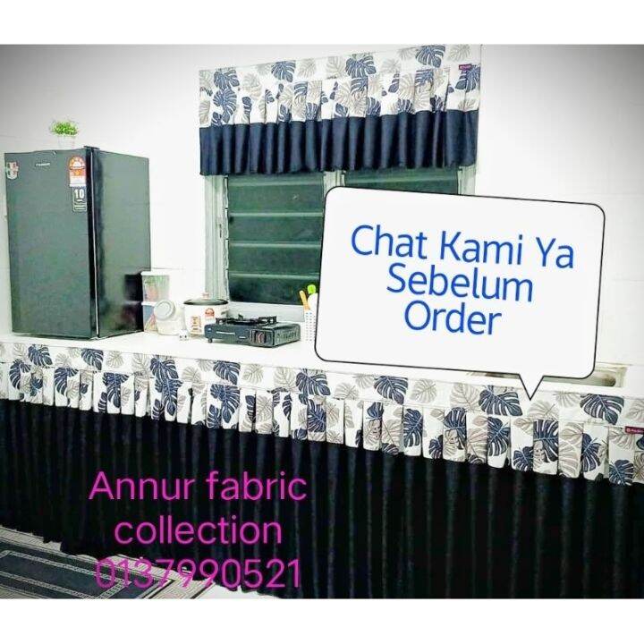 Langsir Dapur Skirting meja Table Top Bouquet ofice Meja 🎀free gam dan