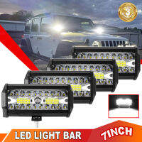 CCO ไฟ7นิ้วทางวิบากแท่ง LED 12V 24V ไฟทำงานบาร์ไฟ LED แบบคอมโบสำหรับรถจี๊ปรถบรรทุก Suv หลอดไฟ Led 4X4ไฟหน้าแถบไฟแอลอีดีรถ Atv