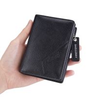 Baellerry Black Purse Wallet for Men Leather Mens Wallets Small Male Wallet Card Holder Short Clutch Hasp Zipper Coin Purses