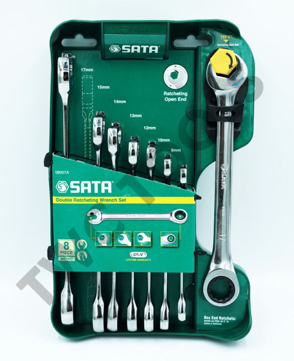 sata-ชุดประแจ-แหวนฟรีข้างปากตายข้าง-8-ชิ้น-ฟรีได้-2-ด้าน-แหวนฟรี