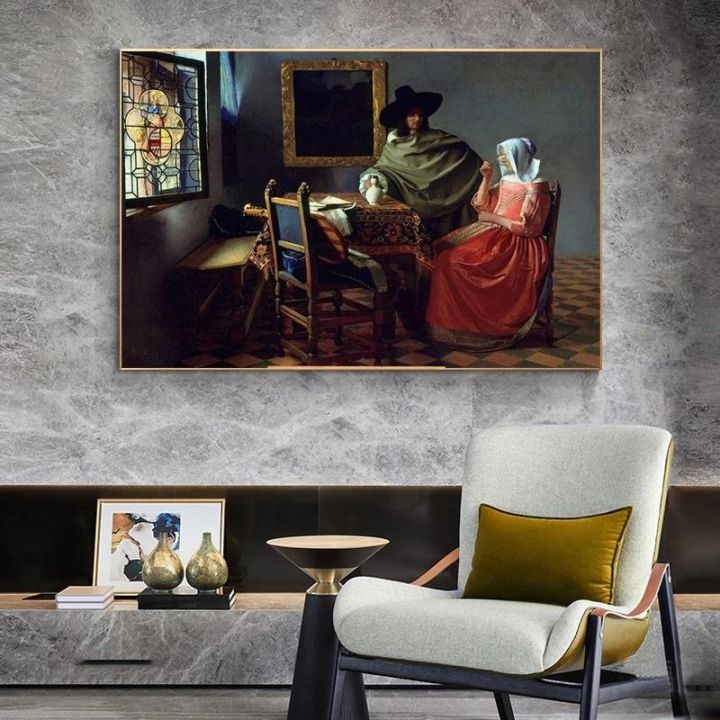vermeer-wine-glass-canvas-paintings-portrait-posters-and-prints-wall-art-pictures-for-living-room-home-wall-decoration-cuadros