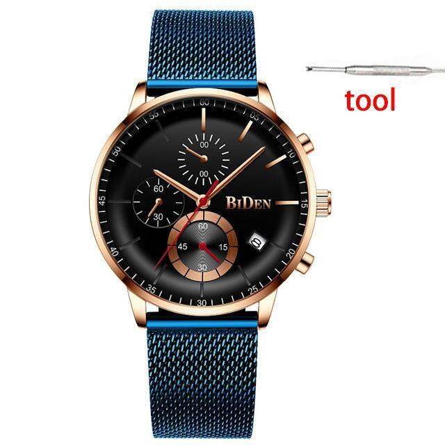 biden-mens-นาฬิกาสุดหรูแบรนด์นาฬิกาข้อมือกีฬากันน้ำ-chronograph-quartz-military-steel-mesh-band-relogio-masculino