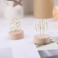 Memo Card Photo Message Picture Clip Note Clamp Table Numbers Round Wooden Base Holder For Wedding Party Clips Pins Tacks