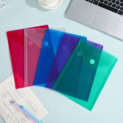 ¤▤✢ A5 Horizontal and vertical office frosted adhesive file bag simple color transparent waterproof plastic data bag storage