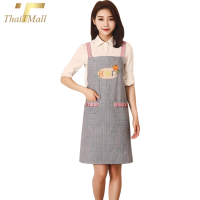 ThaiTeeMall-พร้อมส่ง! ผ้ากันเปื้อนสำหรับทำอาหาร ทำความสะอาดง่าย ผ้าคอตตอนระบายอากาศได้ดี รุ่น QB-111