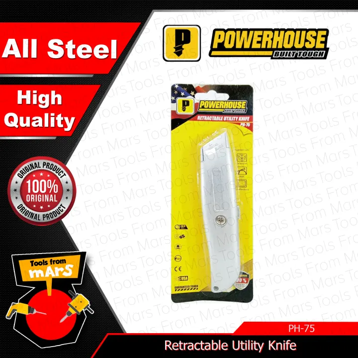 POWERHOUSE ALL STEEL Retractable Utility Knife PH75 PHHT •TOOLS FROM