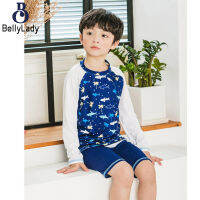 2pcs Boys Split Swimwear Sunscreen Long Sleeves Swimsuit Boxers Set For 2-10 Years Old Kids【fast】