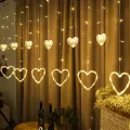 ไฟประดับม่าน ตกแต่งสวยงาม สีสันสดใส 138หัว ดาว/หัวใจ 3.6เมตร 1ชุด Curtain Decorative lights. 