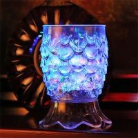 ♝◑ LED Light Glass Cup Luminescent Wine Glass Glowing Drink Juice Cup Cola Beer Glass For Party Bar Romantic Theme Glow Drinkware