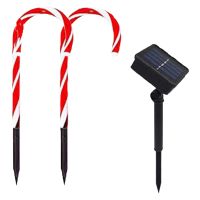 2Pcs Solar Candy Cane Lights Christmas Pathway Markers Light Decorations,for Walkway,Yard,Home,Holiday Backyard Party