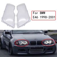 1 Pair Car Headlight Cover Lampshade Waterproof Bright Shell Cover for BMW E46 3 Series 4 Door 1998-2001 Lamp Clear Lens Cover