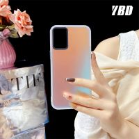 เคสโทรศัพท์แสงออโรร่าเลเซอร์ YBD สำหรับ A74 OPPO 4G Reno 6 Lite 4G F19S F19 A95 A94 4G Reno 5F Reno 5 Lite แผ่นด้านล่างอะคริลิคป้องกันการหล่นปลอกวัสดุ