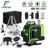 Fasget 360ระดับเลเซอร์4D 16แนวตั้งแนวนอนผ้าลินินลายกากบาทปรับระดับด้วยตนเองพร้อมขาตั้งขาตั้งกล้องส่วนขยาย