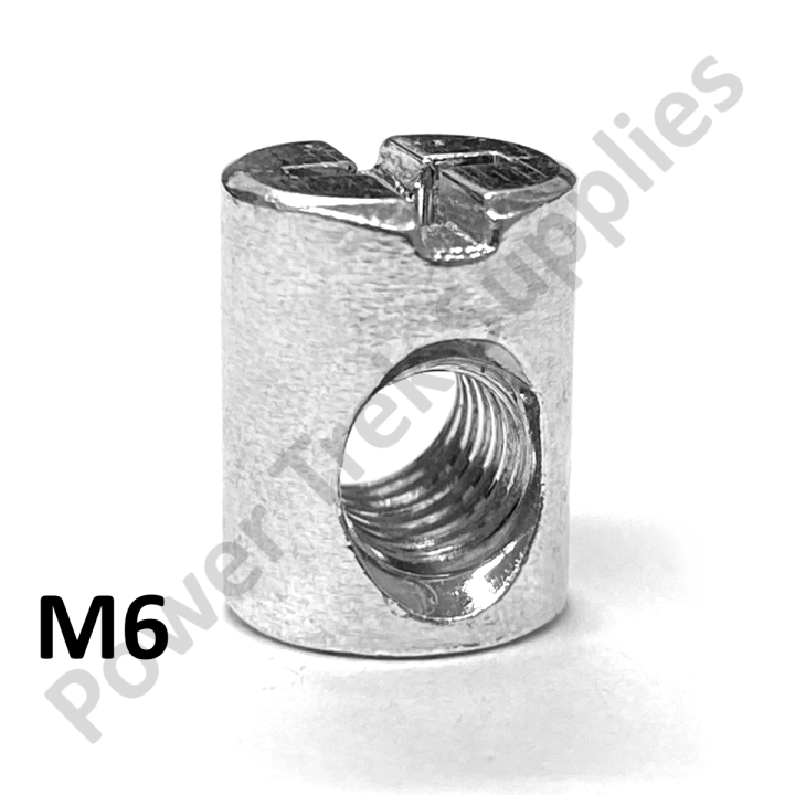 Furniture Fasterner Nut Cross Dowel Barrel JRN M6 x 10mm x 13mm