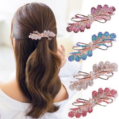 South Koreas new fashion rhinestone bow hairpin exquisite ladies headwear simple spring clip