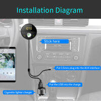 FM M Odulator ส่งสัญญาณรถ Bt 5.0วิทยุ FM M Odulator Aux 3.5มิลลิเมตรแจ็ค AUX อะแดปเตอร์ชุดอุปกรณ์ติดรถยนต์แฮนด์ฟรี Aux เสียงรถ MP3เครื่องเล่น