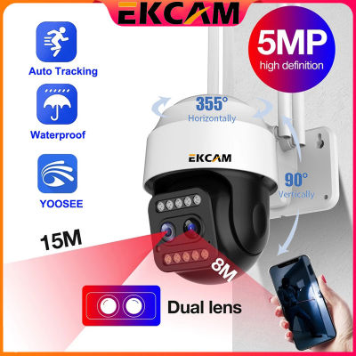 🇹🇭EKCAM 1920P HD Night Vision ไร้สาย กล้อง การเฝ้าระวังแบบพาโนรามา กล้อง IP แอพโทรศัพท์สดสำหรับ Android IOS WiFi การเฝ้าระวังวิดีโอกลางแจ้ง YOOSEE APP