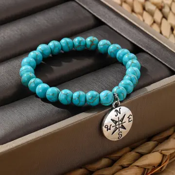 Natural Blue Torquoise Bracelet at Rs 150 | Beaded Bracelet in Kashipur |  ID: 2852625228388